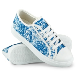 Sneakers bianche e blu da donna 1