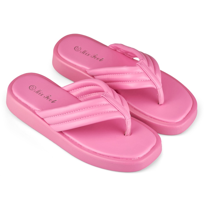 Infradito da donna sulla piattaforma fucsia rosa 1