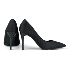 Eleganti tacchi alti neri con glitter leggeri nero 2