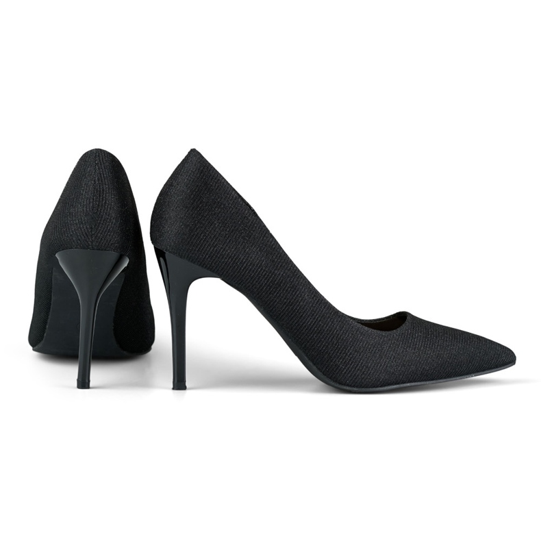 Eleganti tacchi alti neri con glitter leggeri nero 2
