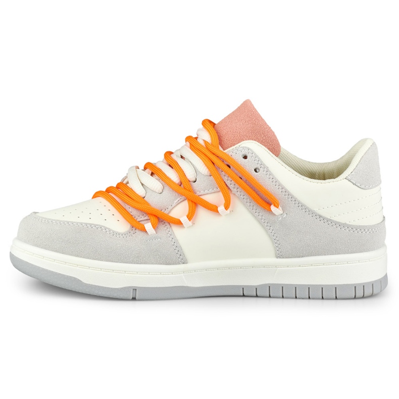 Sneakers da donna con lacci arancioni bianca 2