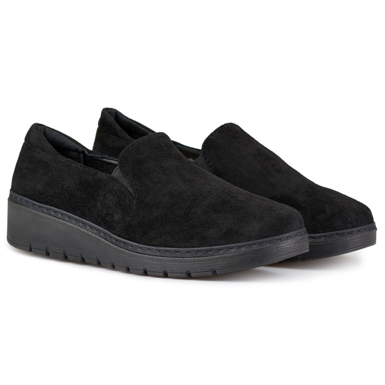 Comode scarpe da donna in camoscio nero 1