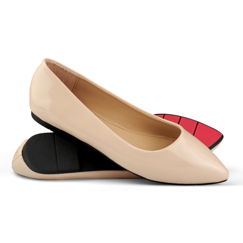 Ballerine da donna laccate beige 1