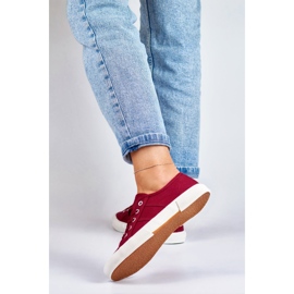 Sneakers basse bordeaux rosso 2
