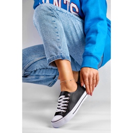 Sneakers da donna in ecopelle nera nero 1