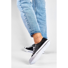 Sneakers da donna in ecopelle nera nero 2