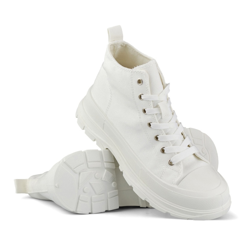 Sneakers bianche sopra la caviglia bianco 1
