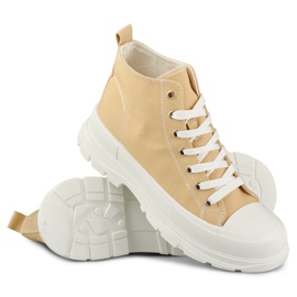 Sneakers beige sopra la caviglia 1