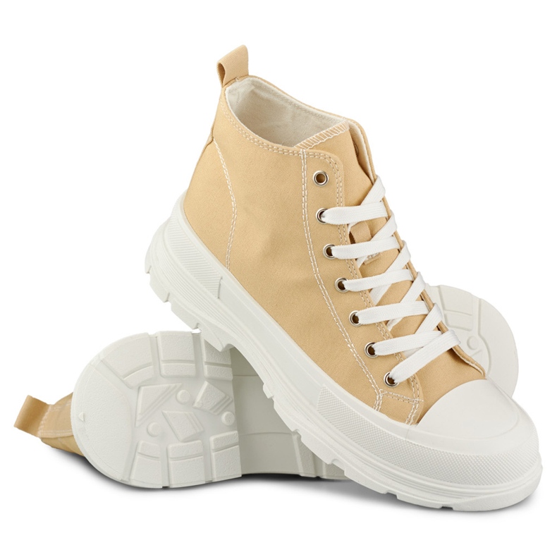 Sneakers beige sopra la caviglia 1