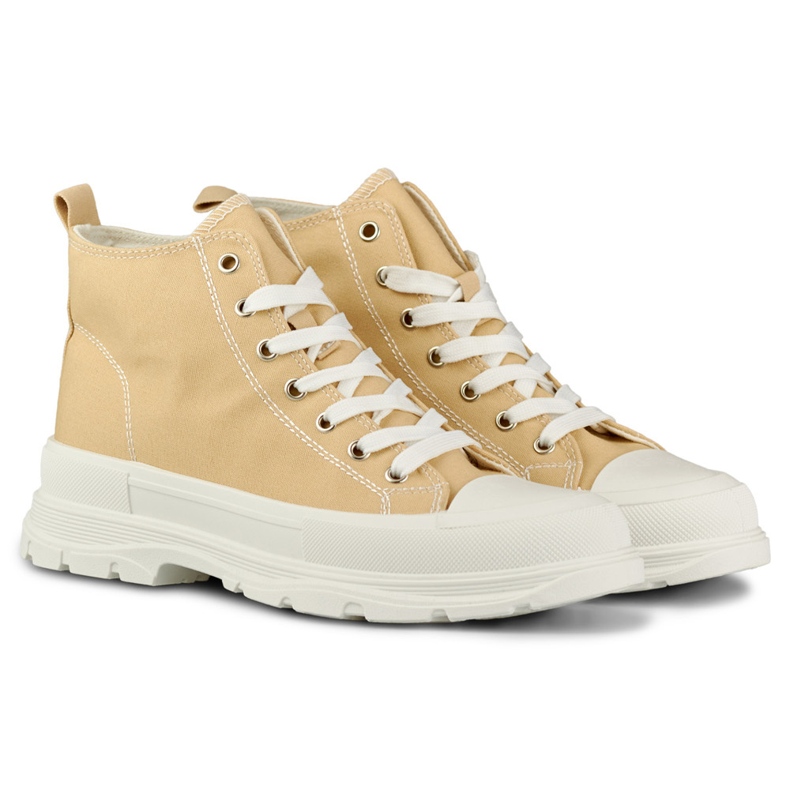 Sneakers beige sopra la caviglia 2