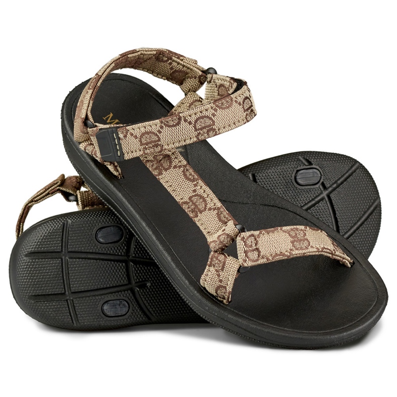 Sandali da donna con suola piatta beige 1