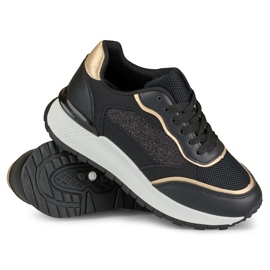 Sneakers nere lucide da donna nero 1