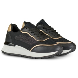 Sneakers nere lucide da donna nero 2