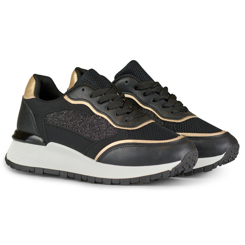 Sneakers nere lucide da donna nero 2