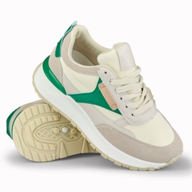 Comode sneakers da donna beige e verdi 1