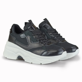 Sneakers da donna nere con plateau di Geori nero 1