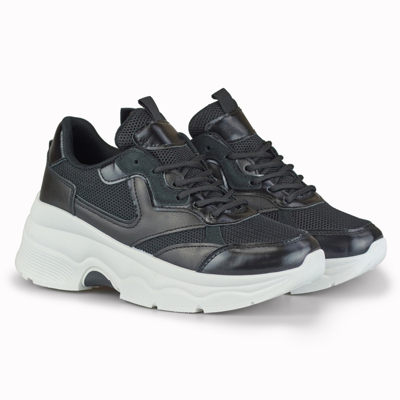 Sneakers da donna nere con plateau di Geori nero 1