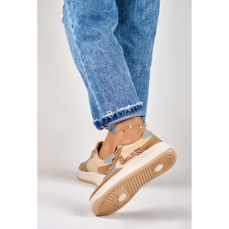 Sneakers beige da donna Lara 2
