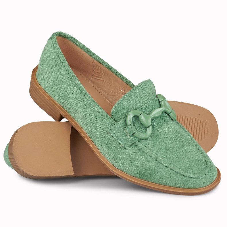 Scarpe da donna in camoscio verde 1
