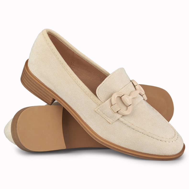 Scarpe da donna in camoscio beige 1
