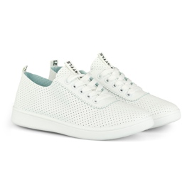 Sneakers traforate bianche da donna di Bellis bianco 2