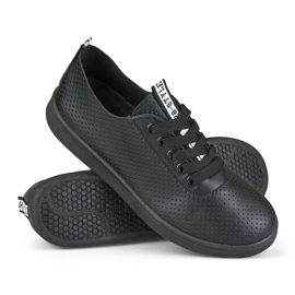 Sneakers nere traforate da donna di Bellis nero 1