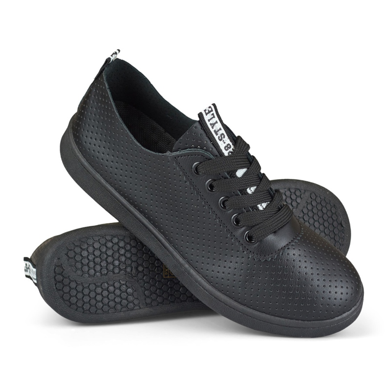 Sneakers nere traforate da donna di Bellis nero 1