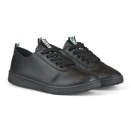 Sneakers nere traforate da donna di Bellis nero 2