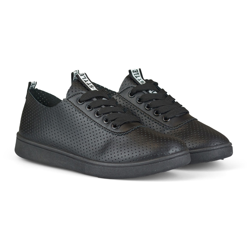 Sneakers nere traforate da donna di Bellis nero 2