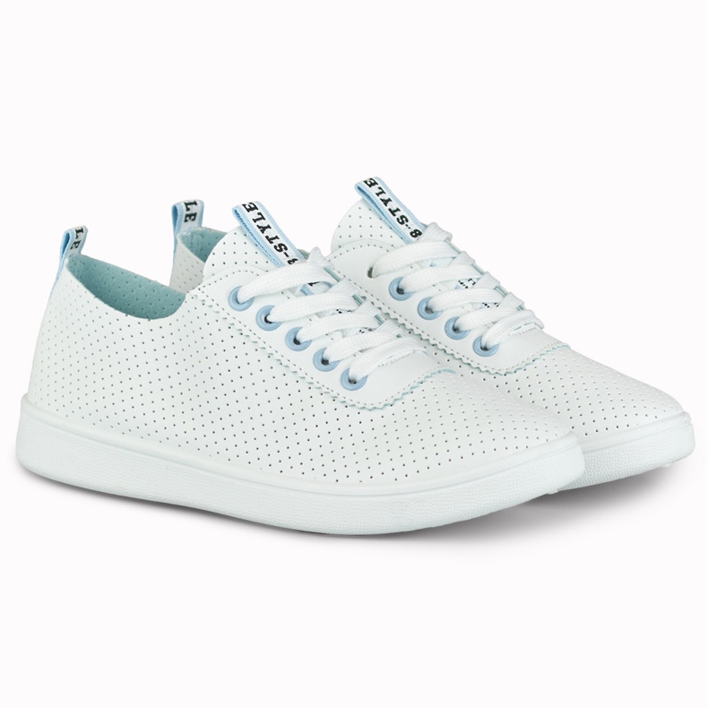 Sneakers traforate bianche e blu di Bellis bianca 2