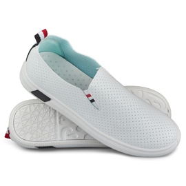 Sneakers slip-on da donna bianche traforate bianco 1