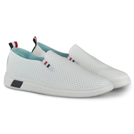 Sneakers slip-on da donna bianche traforate bianco 2
