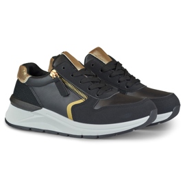 Scarpe sportive da donna nere con cerniera dorata nero 2