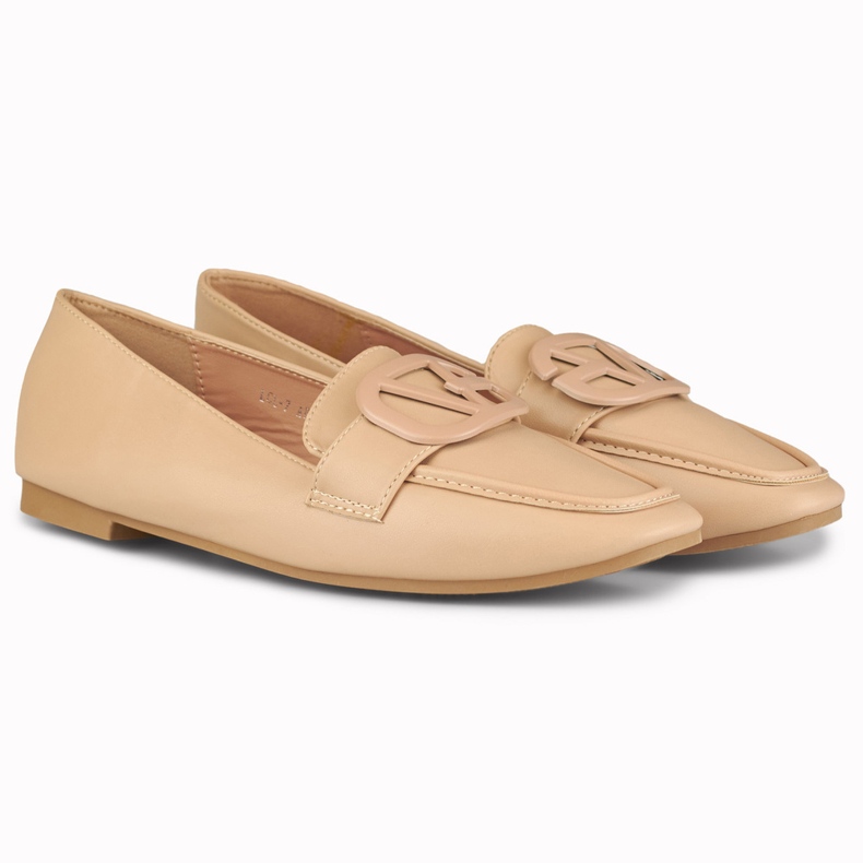 Scarpe da donna beige scuro realizzate in ecopelle 2