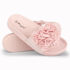 Pantofole floreali rosa da donna Violett 1