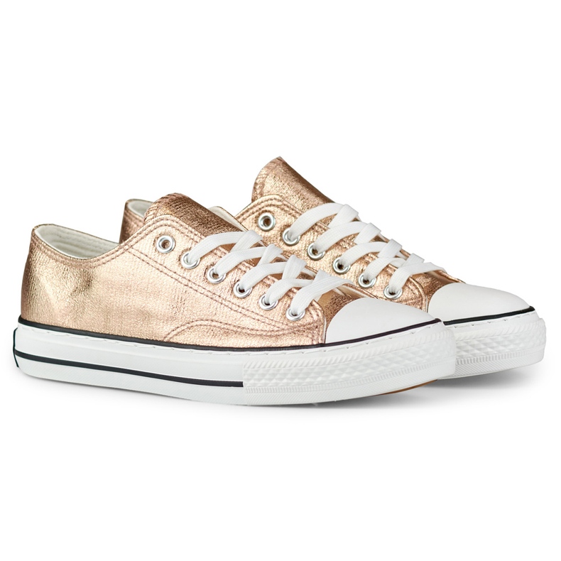 Sneakers classiche oro lucido d'oro 1