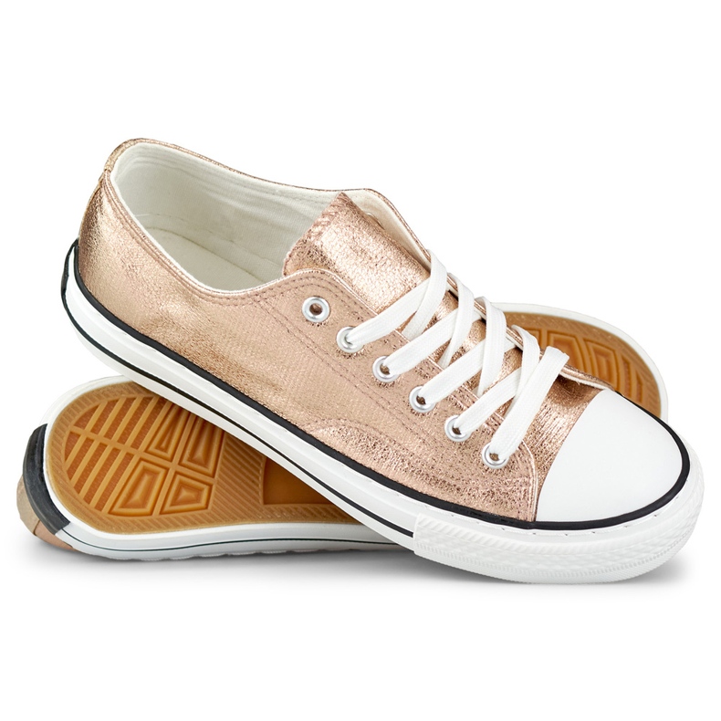 Sneakers classiche oro lucido d'oro 2