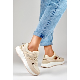 Scarpe sportive casual beige da donna 2