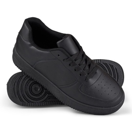 Classiche sneakers sportive nere con suola nera nero 1