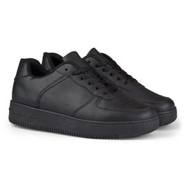 Classiche sneakers sportive nere con suola nera nero 2