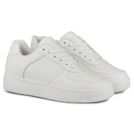 Classiche sneakers sportive bianche con suola bianca bianco 2