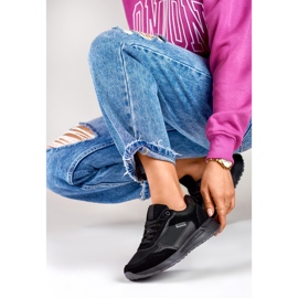 Scarpe sportive da donna nere con suola nera nero 1