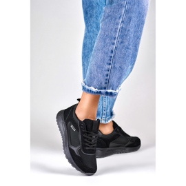 Scarpe sportive da donna nere con suola nera nero 2