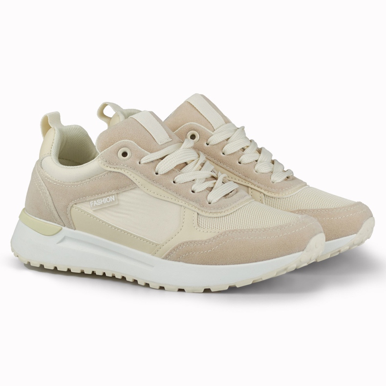 Scarpe sportive da donna beige con suola leggera 2