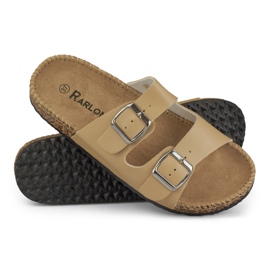 Comode pantofole da donna beige 1