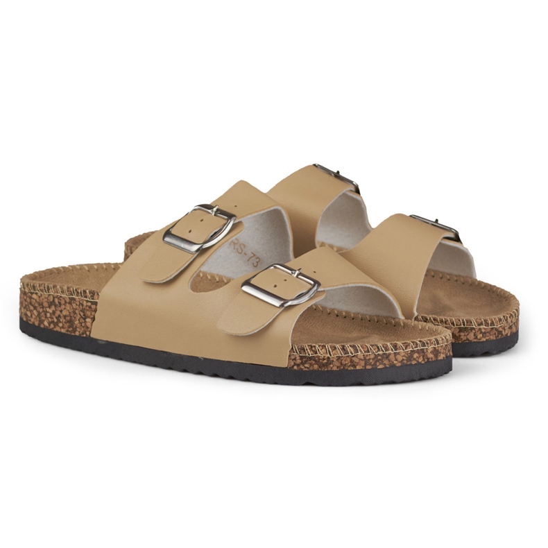 Comode pantofole da donna beige 2