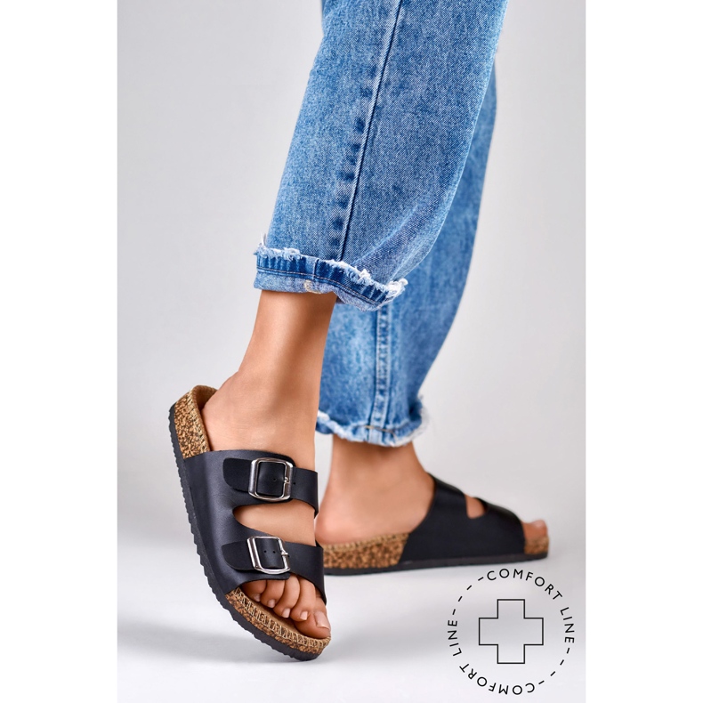 Pantofole da donna comode nere nero 1