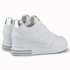 Sneakers con zeppa bianche da donna bianco 2