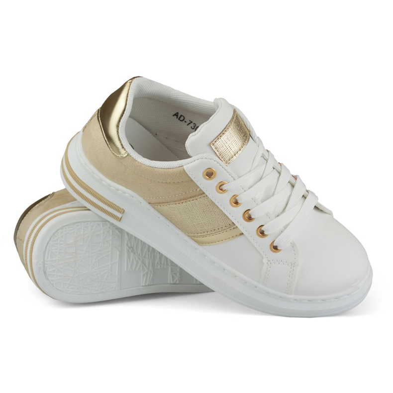 Sneakers casual bianche e beige da donna bianca 2
