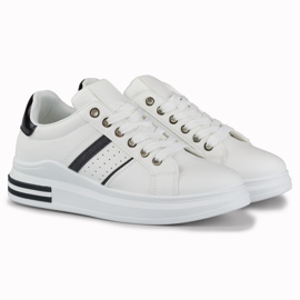 Classiche sneakers da donna bianche e nere bianco 2
